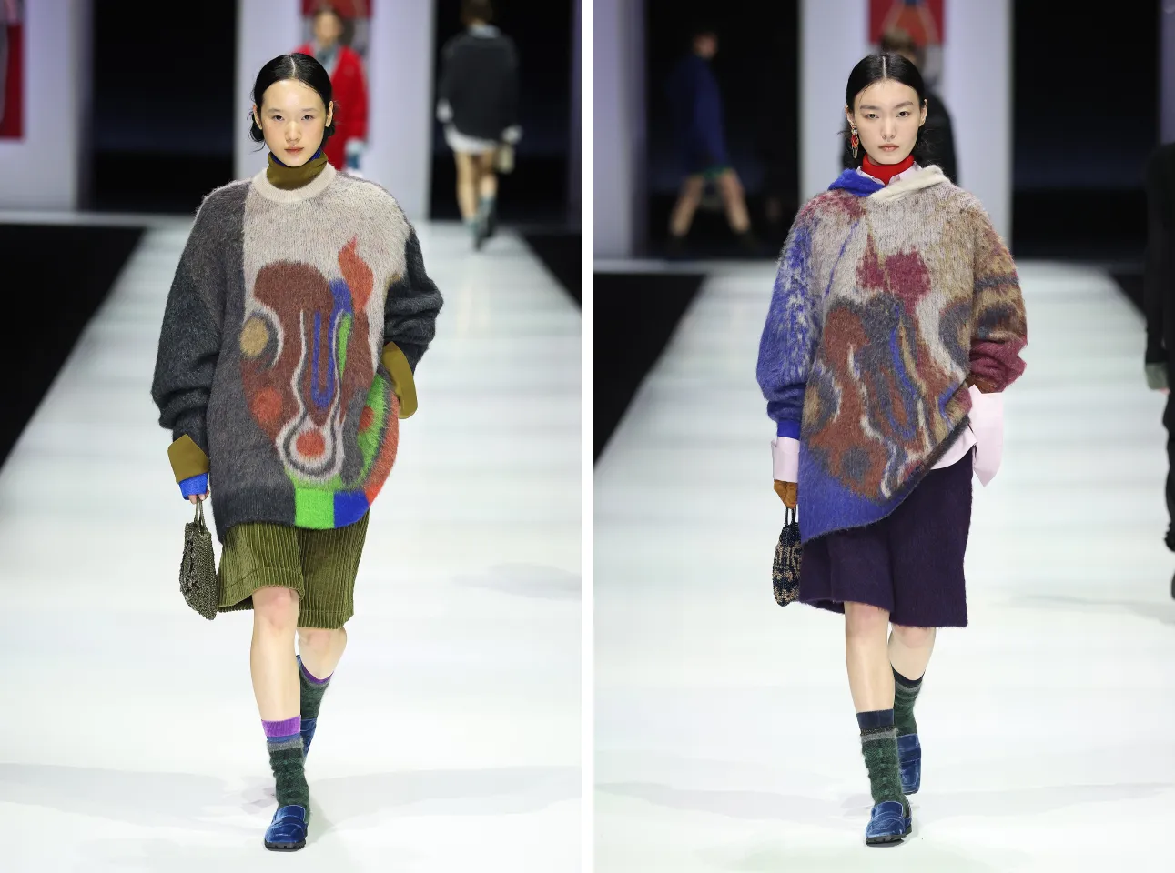 Brushed sweaters based on the motifs of Izumi Kato’s paintings. Photo courtesy of ANTEPRIMA