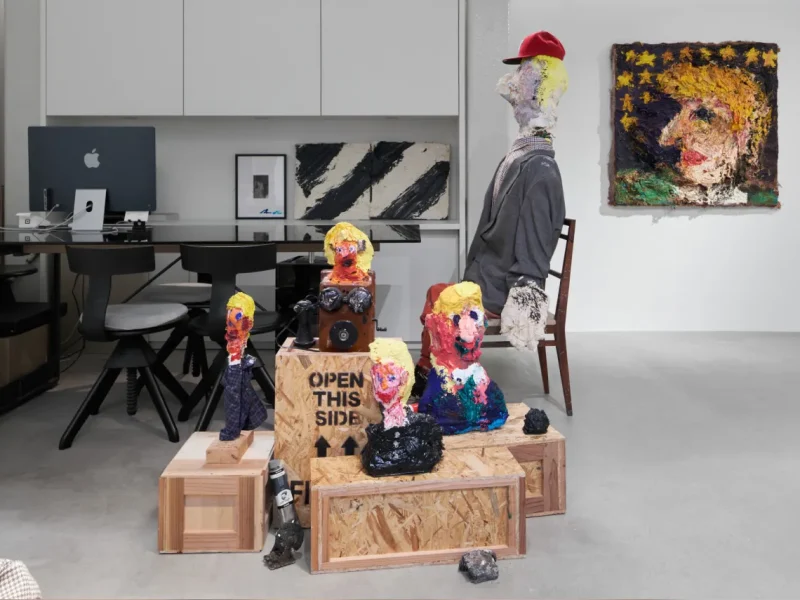 Nanae Mitobe installation view of “Trumpʼs ears are like Van Goghʼs (I also.)” 2024, HARUKAITO by ISLAND