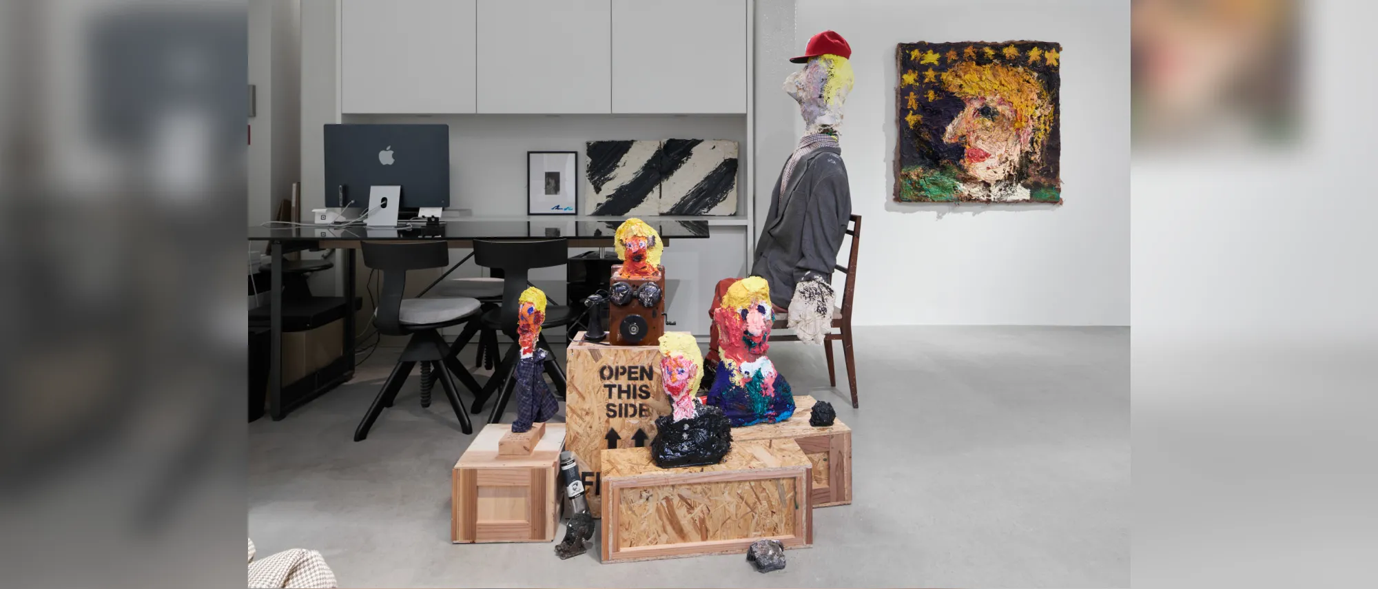 Nanae Mitobe installation view of “Trumpʼs ears are like Van Goghʼs (I also.)” 2024, HARUKAITO by ISLAND