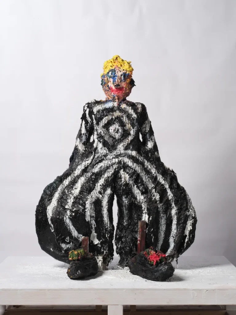 Nanae Mitobe, “He's a sexy fighting star”, oil on plaster, 2024