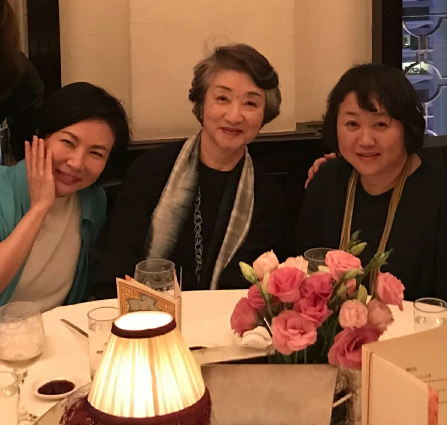 森 佳子さん、塩田千春さんとのディナーにて