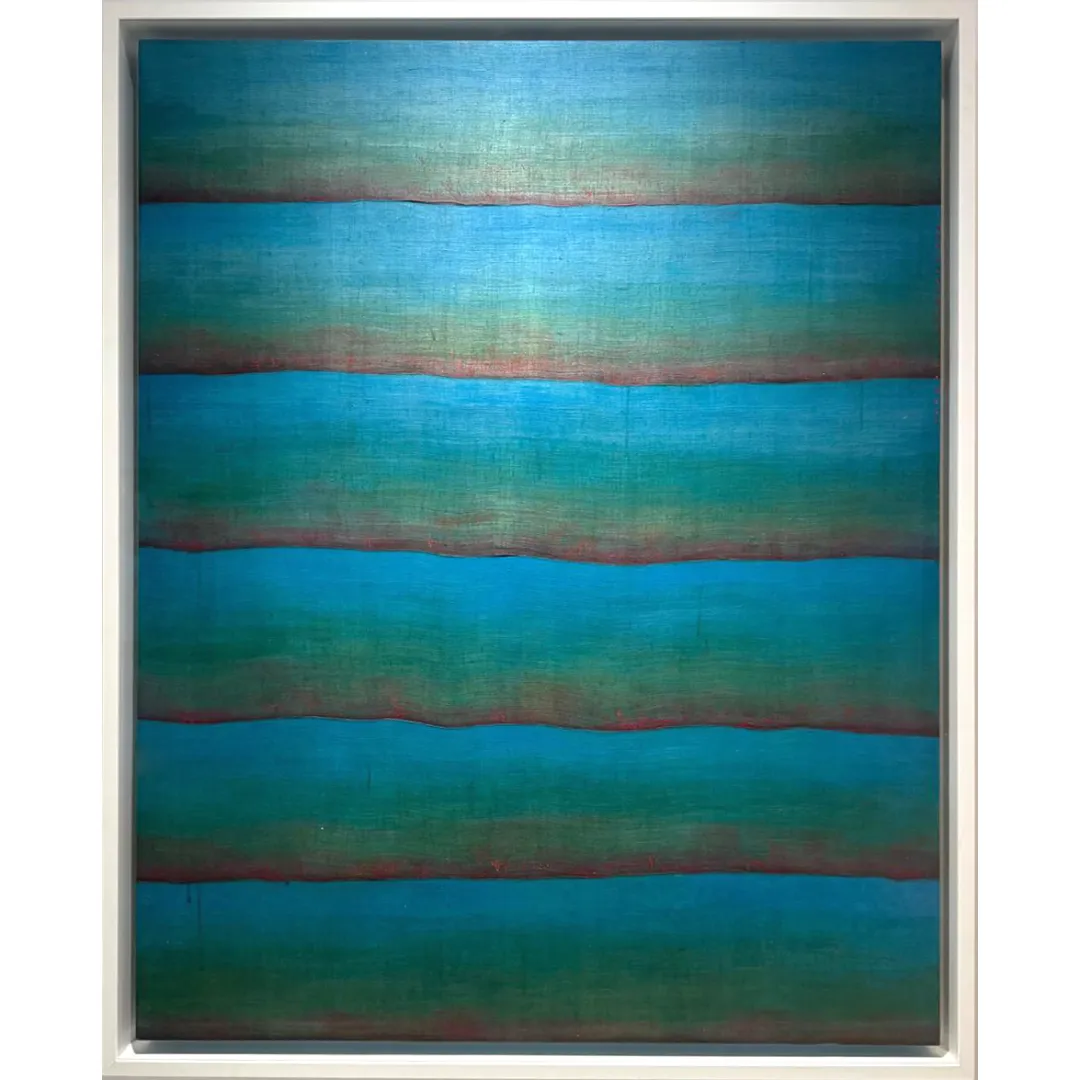 Jung Jong Mee, Song of Fisherman, 2025 Ramie, pigment, dyes, bean emulsion (Korean traditional Kongdeam technique), 163 × 130 cm. Courtesy of the artist.