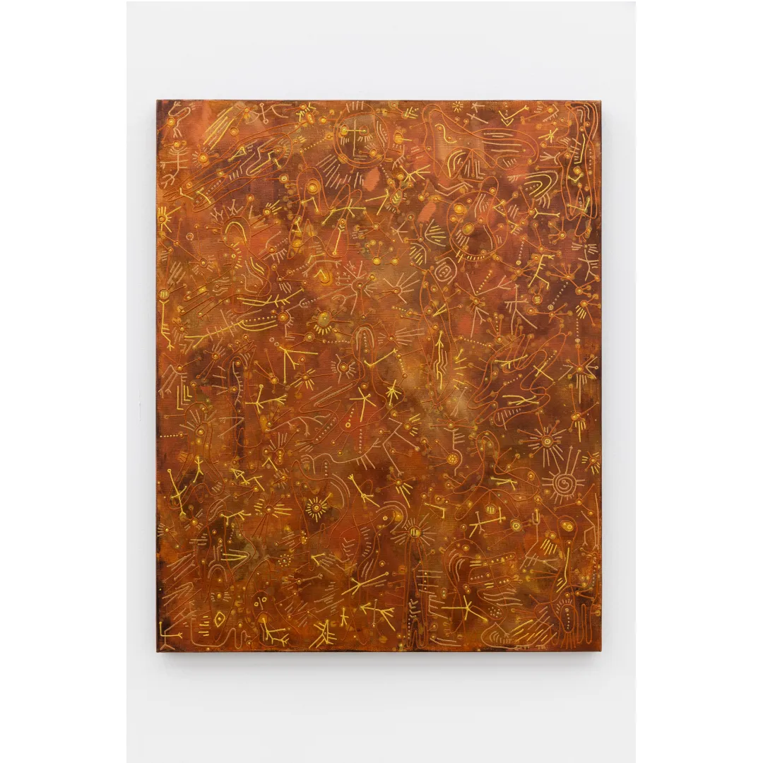 Vio Choe, Chronoglyphs, 2025 Acrylic on canvas, 91 × 73 cm. Courtesy of The Page Gallery